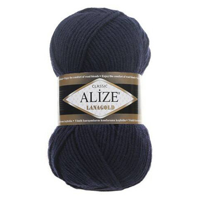 Пряжа вязальная Alize Lanagold № 58 (240 м) 100 гр. тёмно-синий