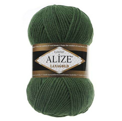 Пряжа вязальная Alize Lanagold № 118 (240 м) 100 гр. тёмно-зелёный
