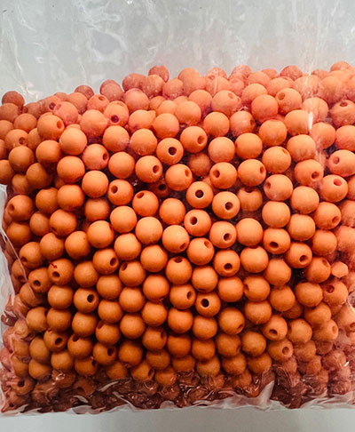 Бусины матовые оранжевые (D-8 мм) 500 гр.