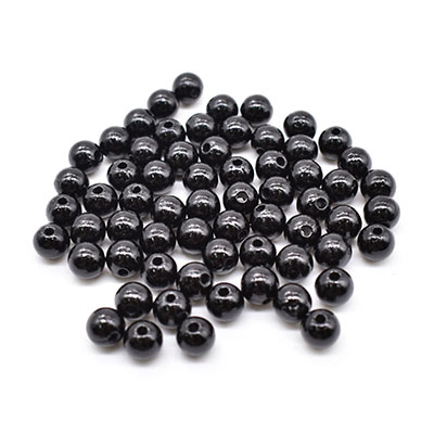 Бусины под жемчуг цвет чёрный (D-8 мм) 500 гр