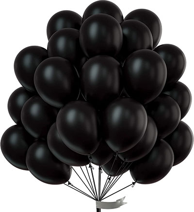 Латексные шары пастель 100 шт. (размер 12/30 см) чёрный