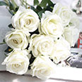 Искусственные цветы "Розы белые" 7 бутонов (H-40 см) 1 шт.