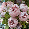 Искусственные цветы "Пионы кремово-розовые" 13 бутонов (H-60 см) 1 шт.