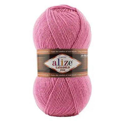 Пряжа вязальная Alize Lanagold Fine № 178 (100 гр.) тёмно-розовый
