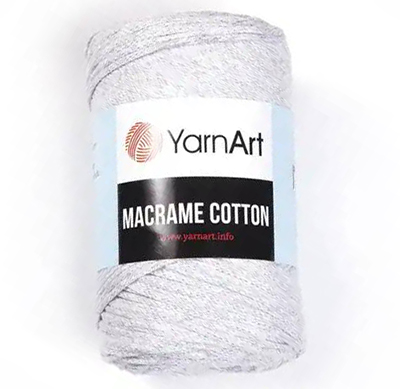 Пряжа Yarnart Macrame Cotton № 756 светло-серый (225 м.) 250 гр.