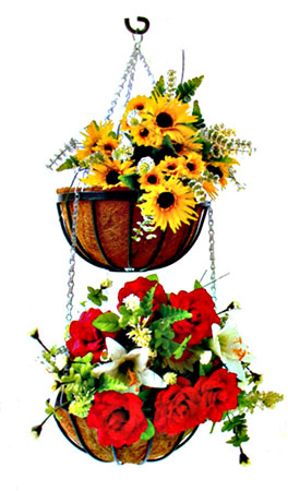 Подвесные корзины для цветов (2 шт; 30 и 35 см.)