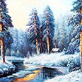 Алмазная мозаика "Зимний рассвет" (50x65 см) на подрамнике
