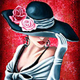 Алмазная мозаика "Девушка в шляпе" (50x65 см) на подрамнике