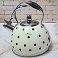 Чайник со свистком Bella Cucina (3 л) кремовый в горох