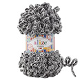 Пряжа вязальная Alize Puffy Fine № 833 панда (14,5 м) 100 гр.