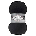 Пряжа Alize Superlana TIG № 60 (570 м) 100 гр. чёрный