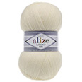 Пряжа вязальная Alize Lanagold 800 № 1 (100 гр.) кремовый