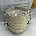 Мантоварка O.M.S Collection (кастрюля + 4 секции) слоновая кость