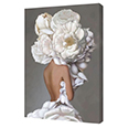 Алмазная мозаика 9D "Девушка Белые пионы" (40x50 см) на подрамнике