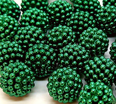 Бусины Шамбала зелёный (D-14 мм) 500 гр.