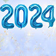 Набор фольгированных цифр "2024" (4 цифры) синий