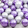 Латексные шары Хром (фиолетовые и серебро) 50 шт.