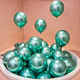 Латексные шары Хром бирюзовые (размер 12/30) 25 шт.