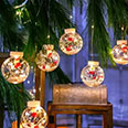 Гирлянда-штора шарики "Санта-Клаус" 3 м. (300х60 см) свет тёплый