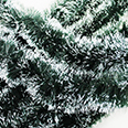 Мишура новогодняя тёмно-зелёная с белыми кончиками (2 м)