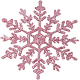 Новогоднее украшение "Снежинки розовые" 6 шт.