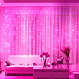 Гирлянда-штора (300х200 см) розовая