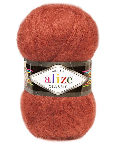 Пряжа Alize Mohair Classic № 36 (200 м) 100 гр. терракот Пряжа Alize Mohair Classic № 36 (200 м) 100 гр. терракот