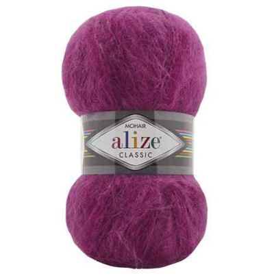 Пряжа Alize Mohair Classic № 209 (200 м) 100 гр. фуксия Пряжа Alize Mohair Classic № 209 (200 м) 100 гр. фуксия