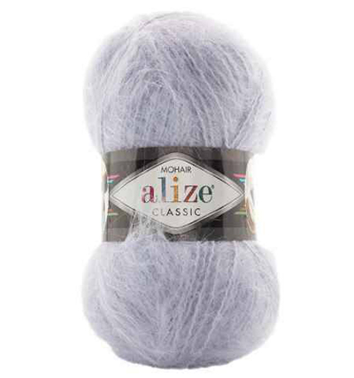 Пряжа Alize Mohair Classic № 224 (200 м) 100 гр. серо-голубой Пряжа Alize Mohair Classic № 224 (200 м) 100 гр. серо-голубой