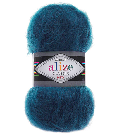 Пряжа Alize Mohair Classic № 403 (200 м) 100 гр. петроль Пряжа Alize Mohair Classic № 403 (200 м) 100 гр. петроль