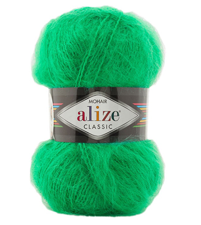 Пряжа Alize Mohair Classic № 455 (200 м) 100 гр. зелёный гранат