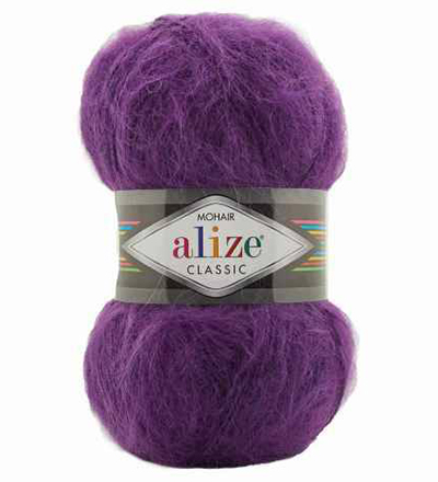 Пряжа Alize Mohair Classic № 863 (200 м) 100 гр. фиолетовый