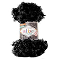 Пряжа Alize Puffy Fur № 6101 (6 м) 100 гр. чёрный