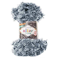 Пряжа Alize Puffy Fur № 6107 (6 м) 100 гр. серо-голубой
