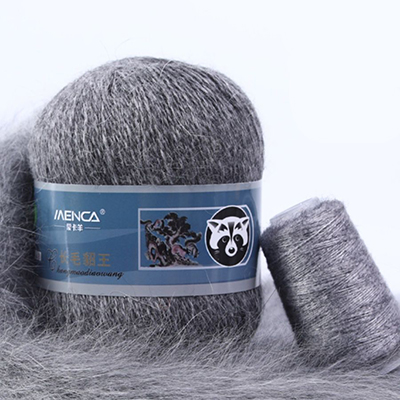 Пряжа Menca Пух норки № 803 (350 м) 50 гр. средне-серый Пряжа Menca Пух норки № 803 (350 м) 50 гр. средне-серый