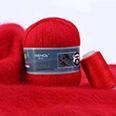 Пряжа Menca Пух норки № 810 (350 м) 50 гр. ярко-красный