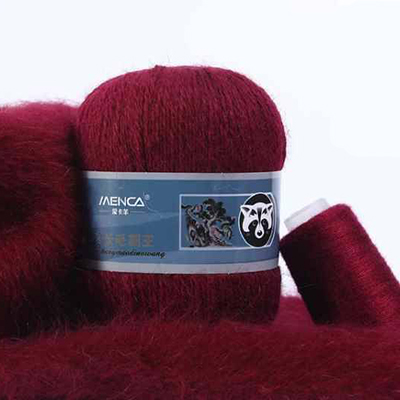Пряжа Menca Пух норки № 825 (350 м) 50 гр. бордовый