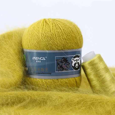 Пряжа Menca Пух норки № 834 (350 м) 50 гр. горчичный