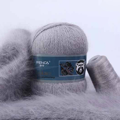 Пряжа Menca Пух норки № 852 (350 м) 50 гр. серый