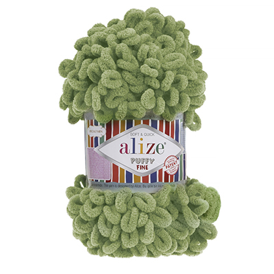 Пряжа вязальная Alize Puffy Fine № 192 зелёный (14,5 м) 100 гр. Пряжа вязальная Alize Puffy Fine № 192 зелёный (14,5 м) 100 гр.
