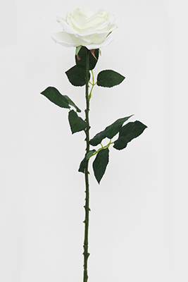 Искусственные декоративные цветы - Роза белая (h-68см)