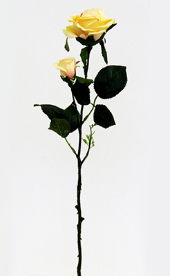 Искусственные декоративные цветы - Роза желтая (h-61см)