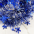 Мишура новогодняя "Снежинки" (синяя/серебро) 2 м