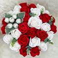 Букет из мыльных роз "Белые и красные розы" (29 шт)