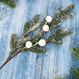 Декор новогодний - Еловая веточка с белыми шариками (Н-50см)